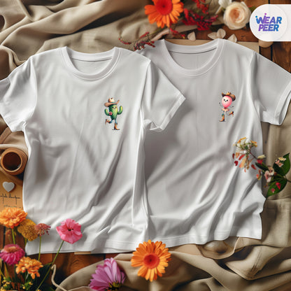 Cactus & Balloon | Couple Matching T-Shirts