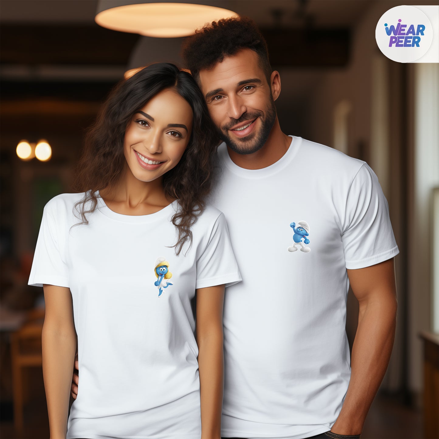 Hefty Smurf & Smurfette | Couple Matching T-Shirts