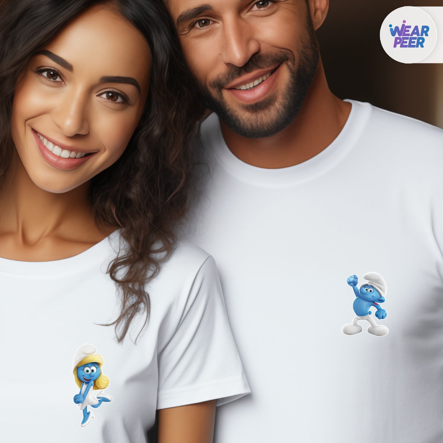 Hefty Smurf & Smurfette | Couple Matching T-Shirts